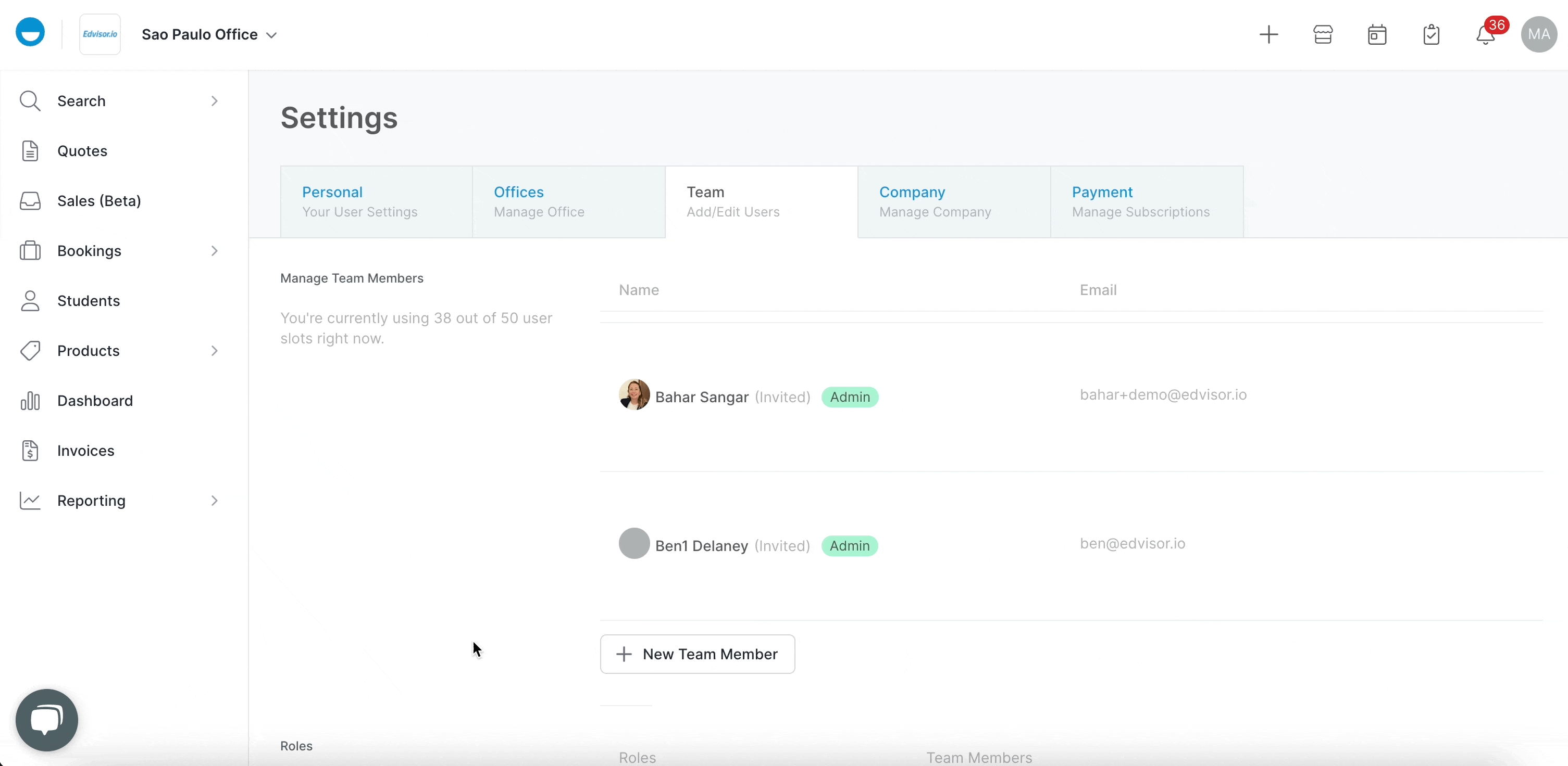 How to set team roles